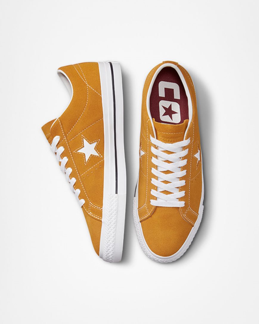 Tenis Skate Converse One Star Pro Feminino Douradas Laranja Branco Pretas | PT C09PT17